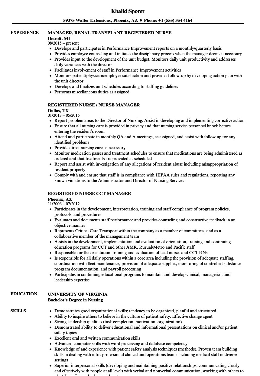 resume for nurse returning to workforce