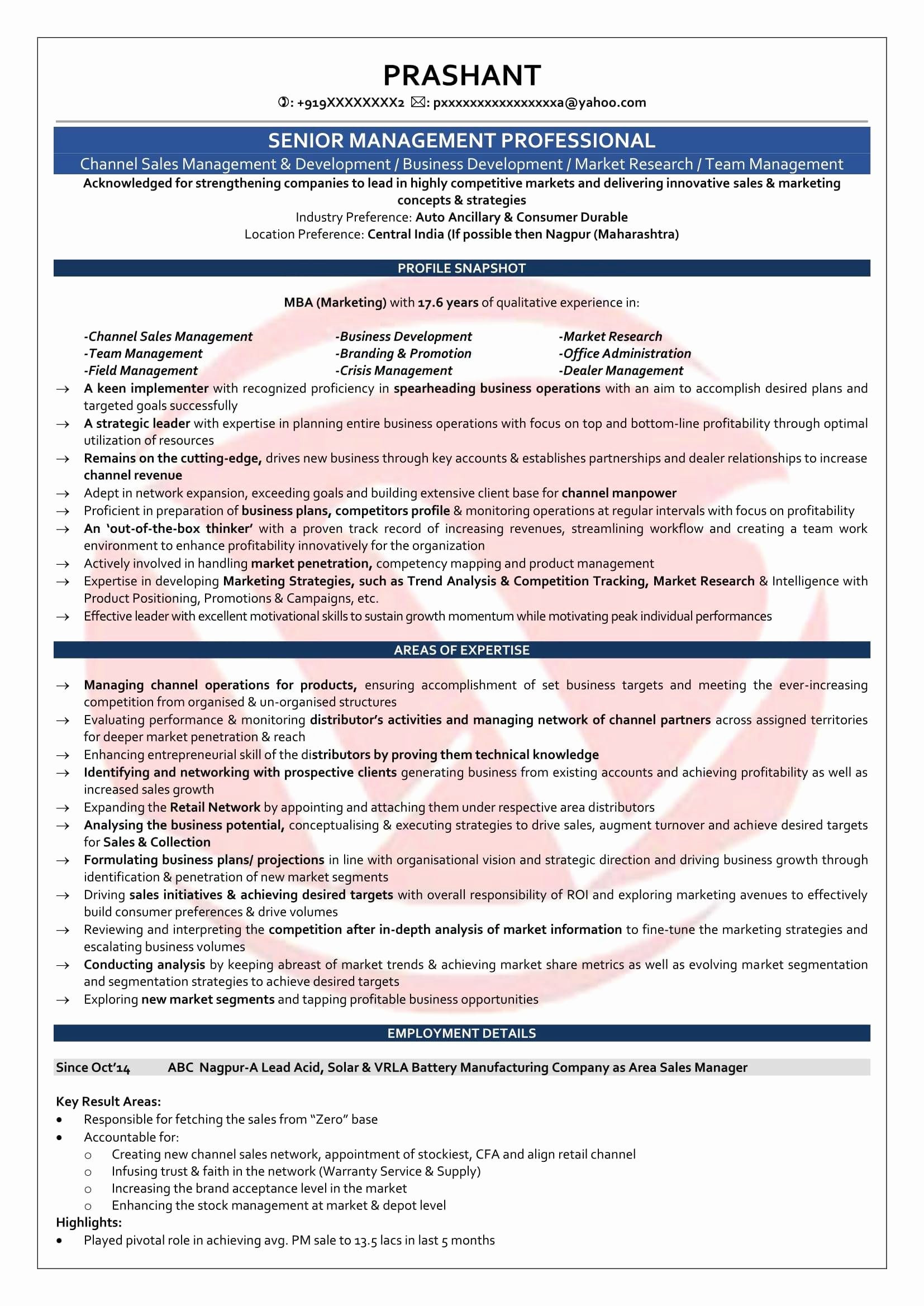 Sample Resume for Sales and Marketing Executive 14 Awesome Resume format for Mba Marketing Fresher Resume format …