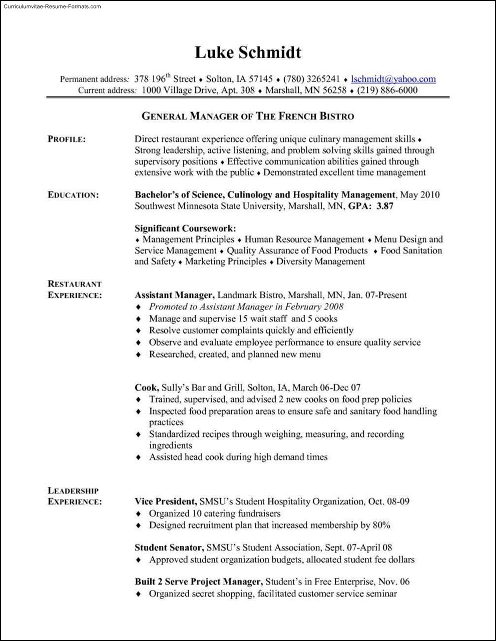 line cook resume template