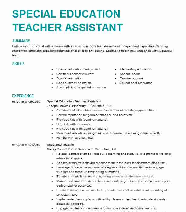 special education teacher assistant 37af44ea64cb42ac821a8291eb c