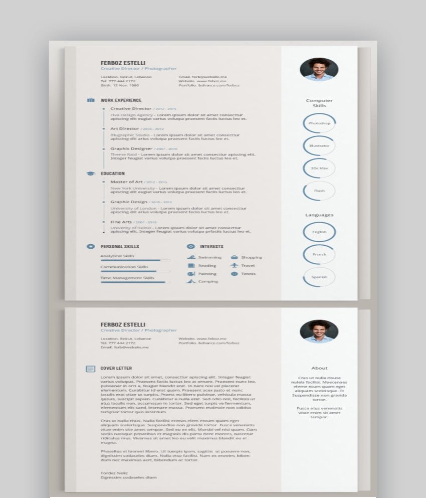 awesome illustrator resume template designs cms