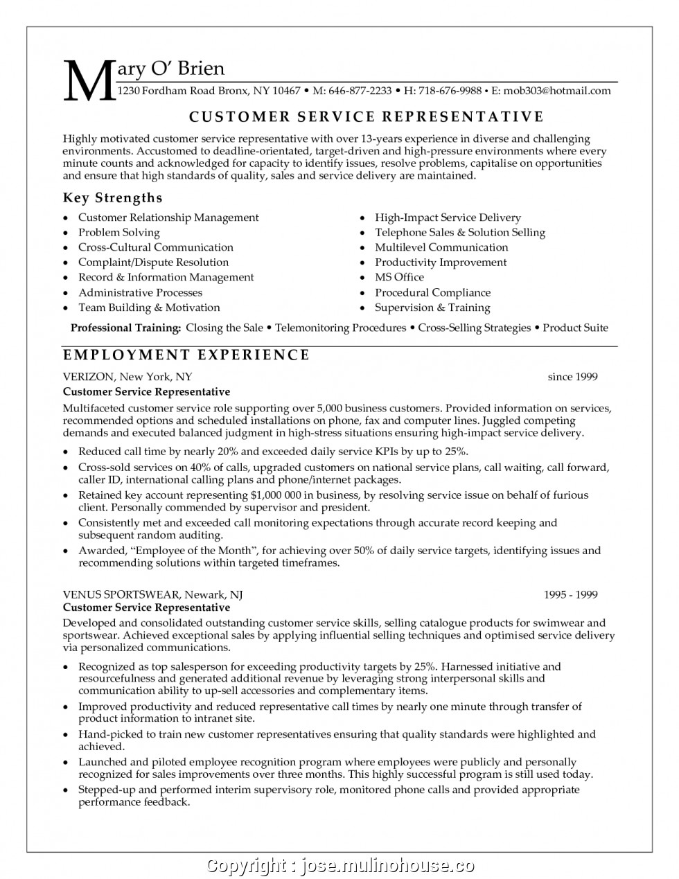 best bank customer service representative resume sample