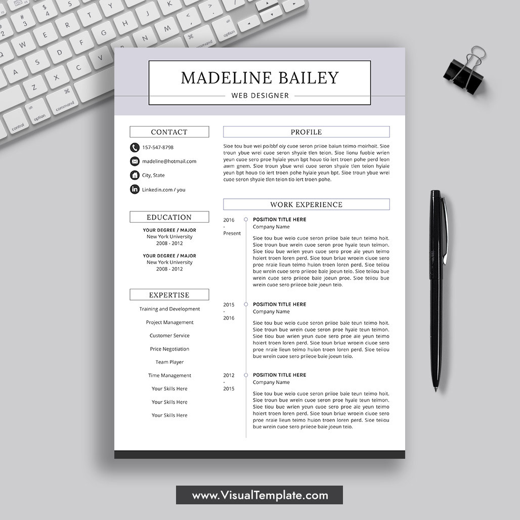 pre formatted resume template with resume icons fonts and editing guide unlimited digital instant resume template fully patible with ms office word madeline resume