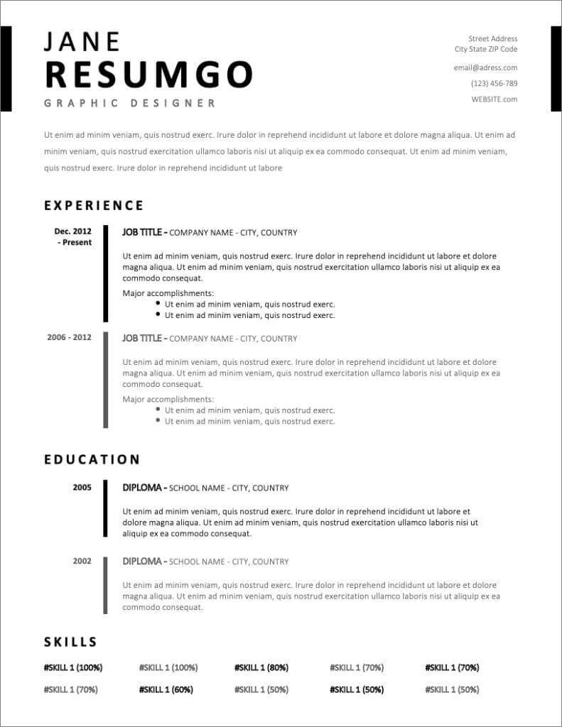 free resume templates