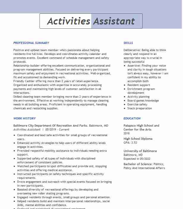 activities assistant c a cacdc7a1f6392d426