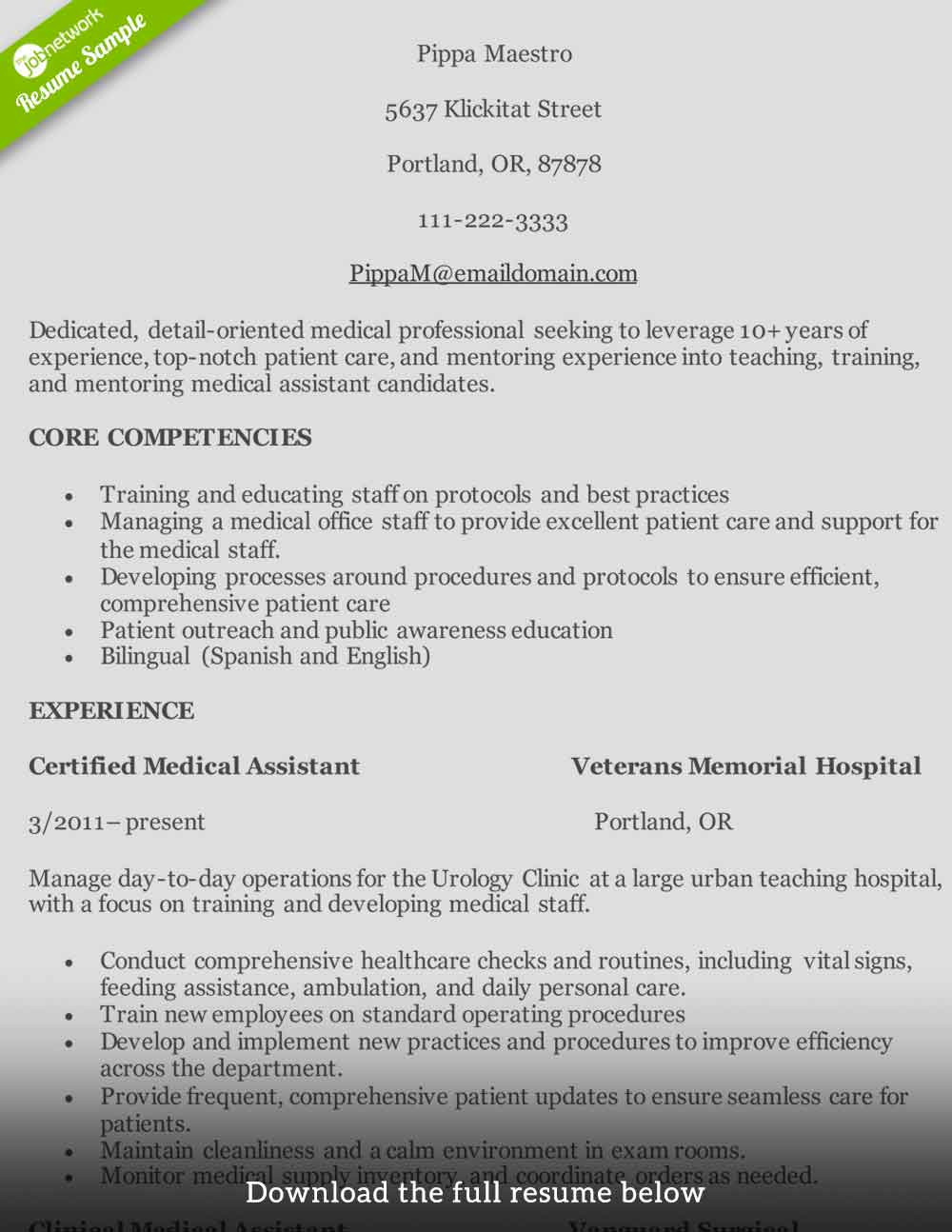 write medical assistant resume examples