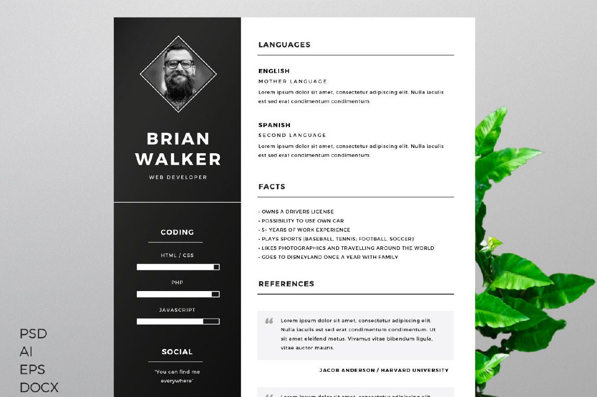 free resume template ai psd docx and doc