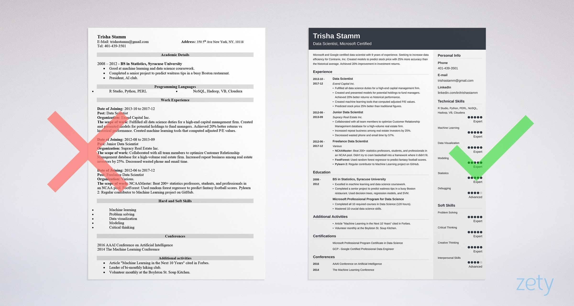 data scientist resume example