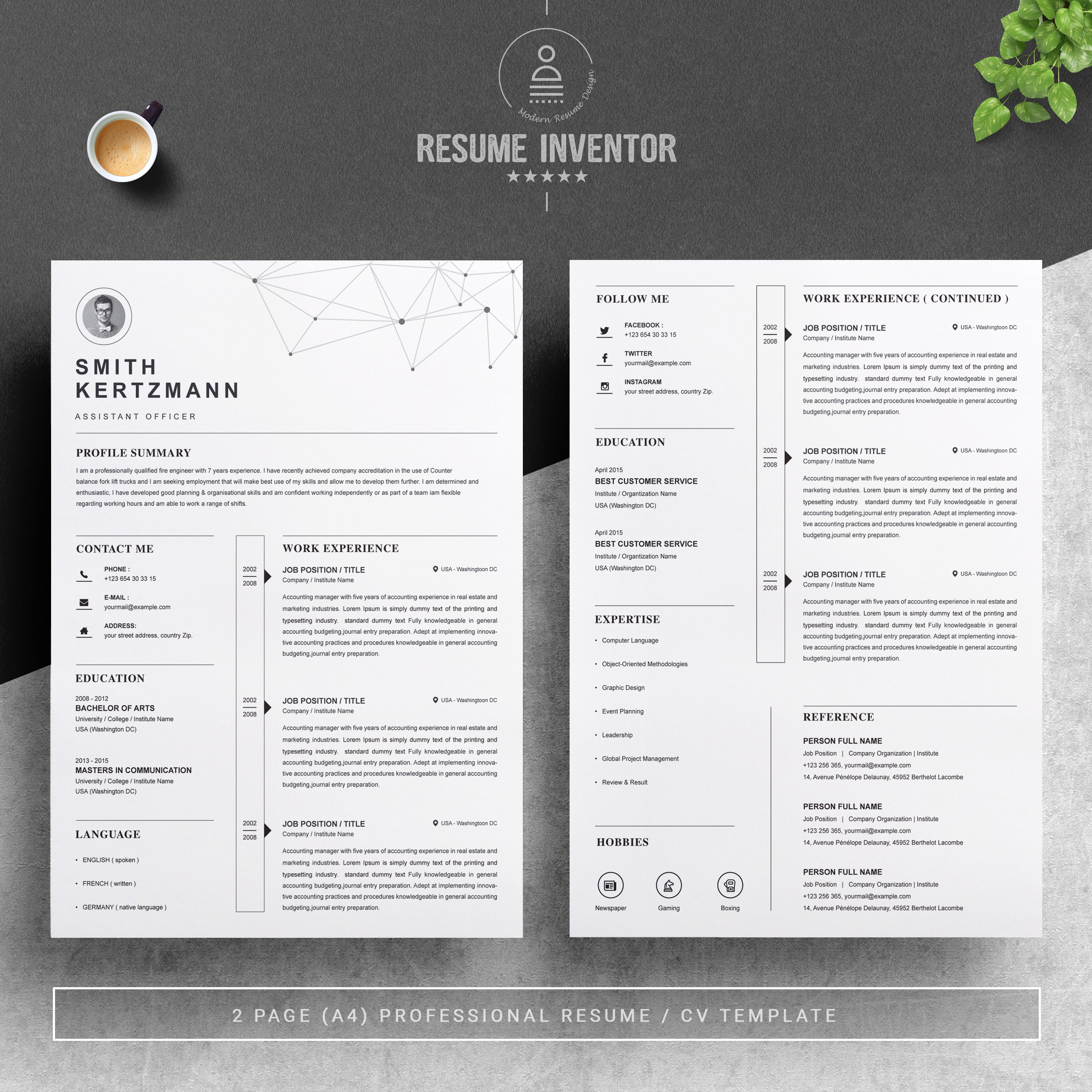 professional resume template 4