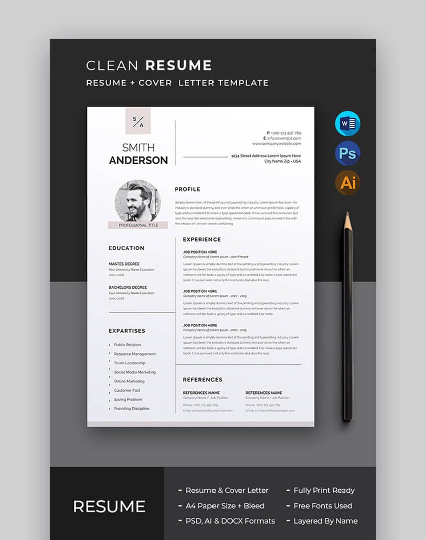 best photoshop psd resume templates cms