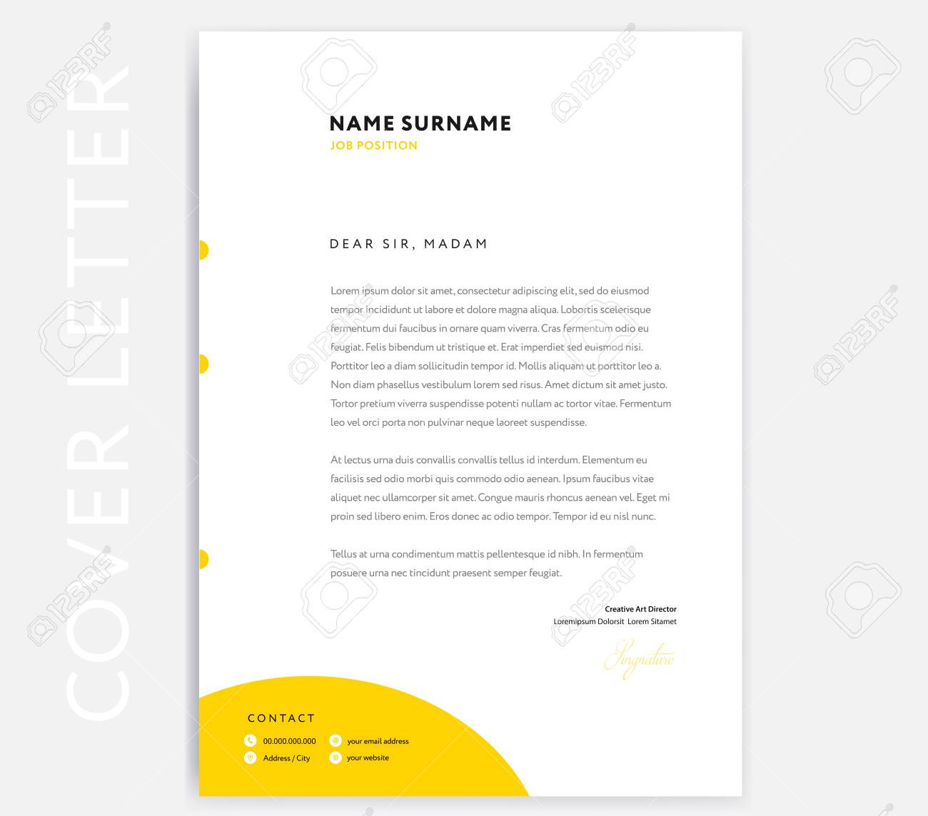 photo stock vector yellow cv cover letter template design curriculum vitae minimalist cover letter write a great cover