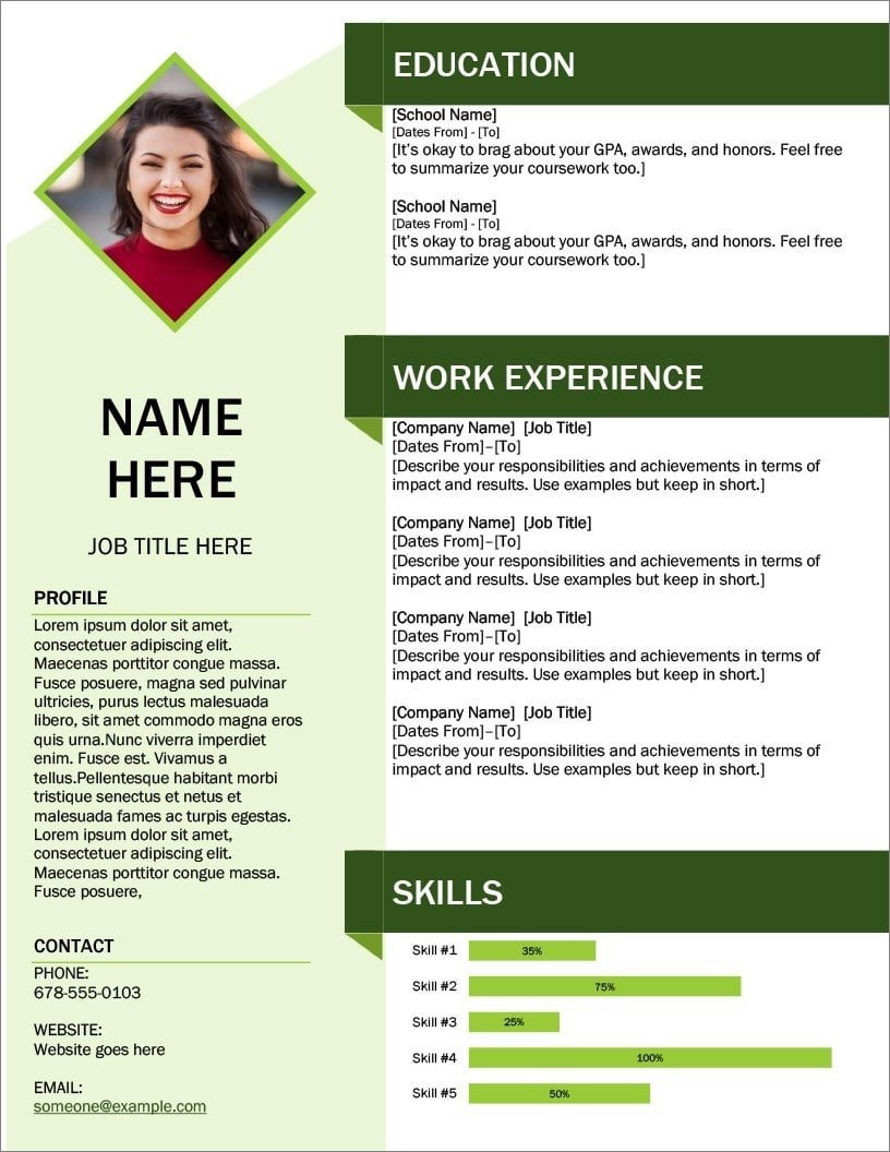 resume templates word