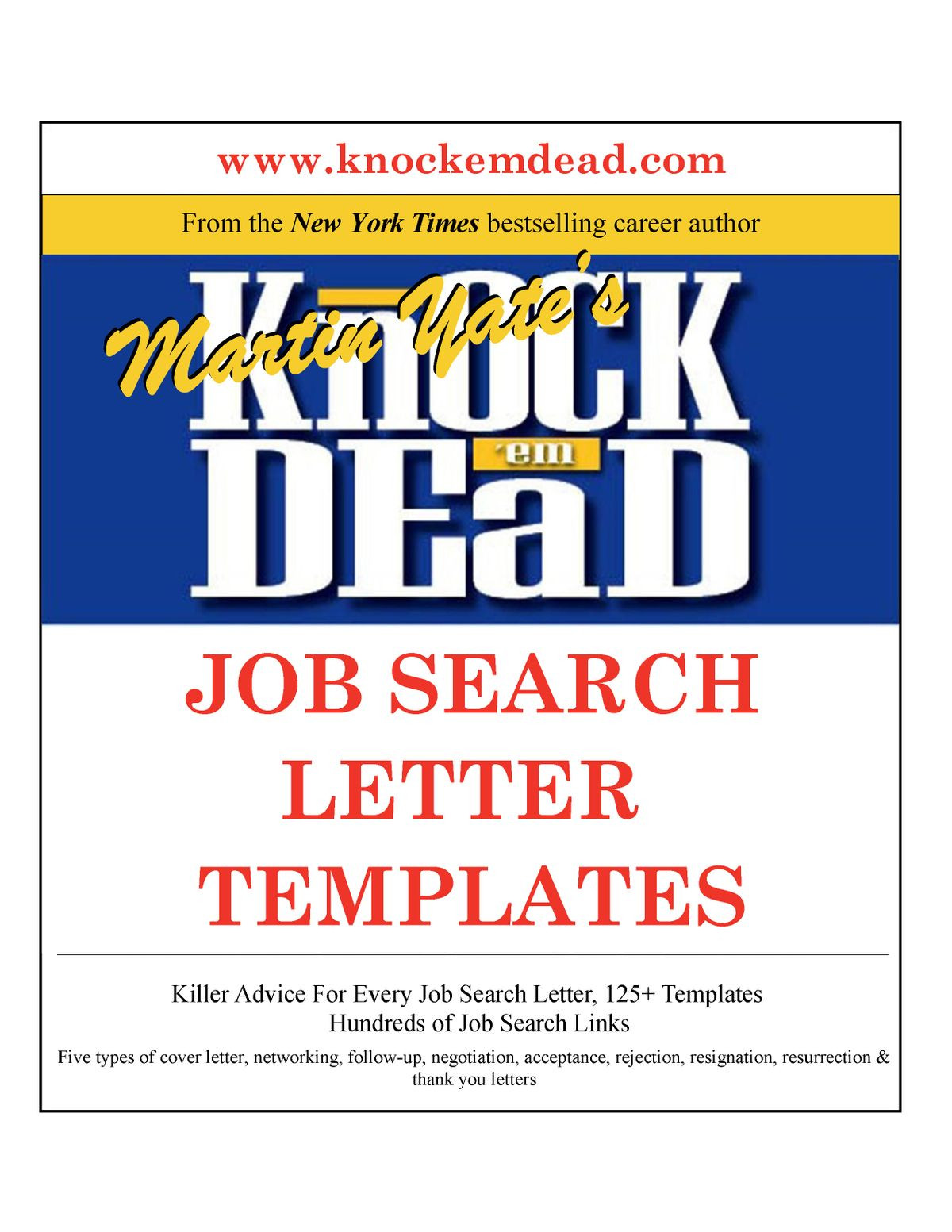 knock em dead job search letter templates 1