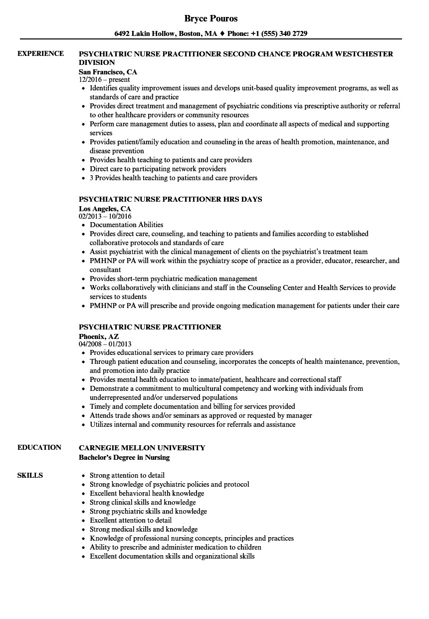 cv template for mental health nurse