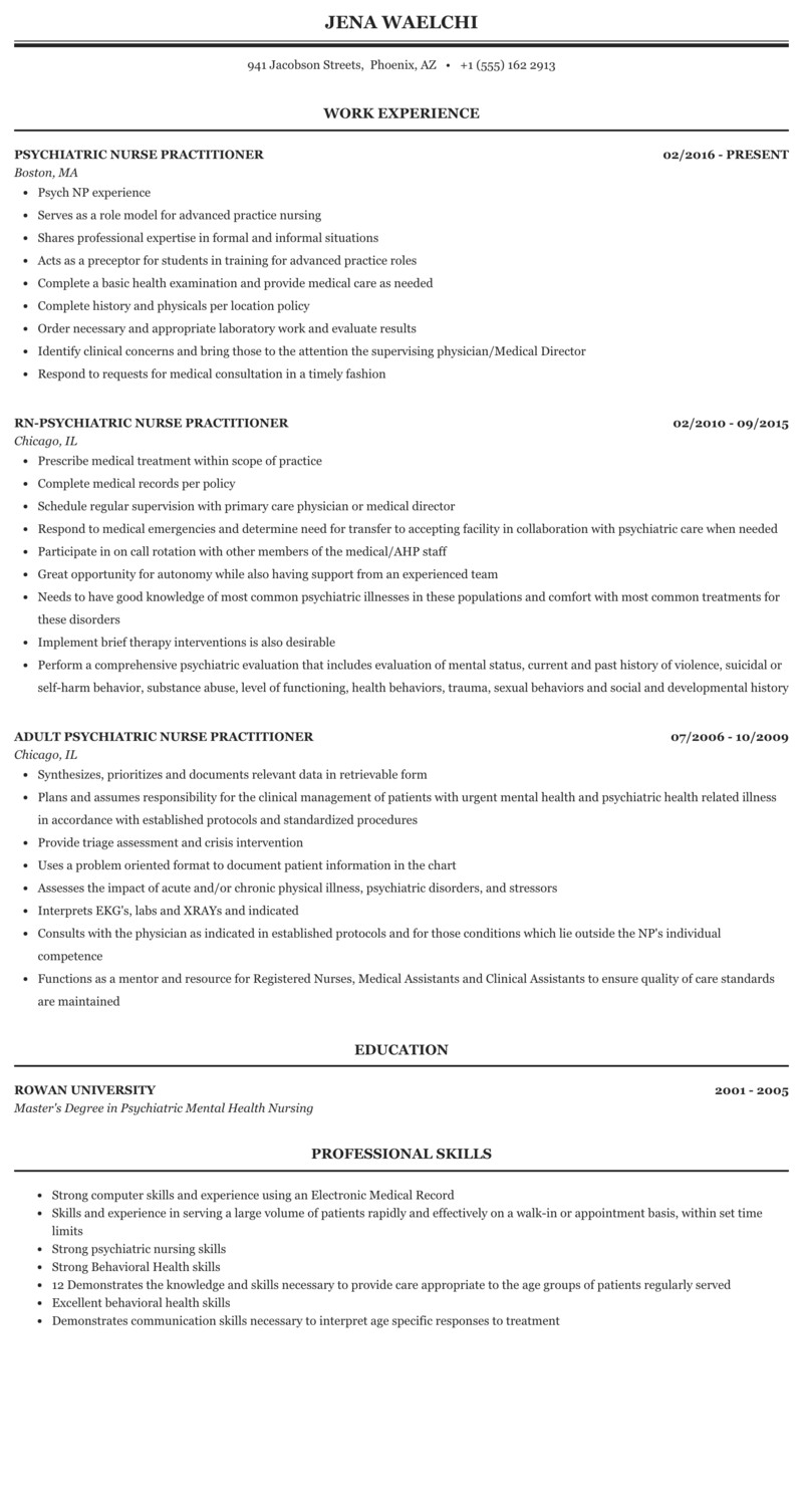 sample nurse practitioner resume new graduate