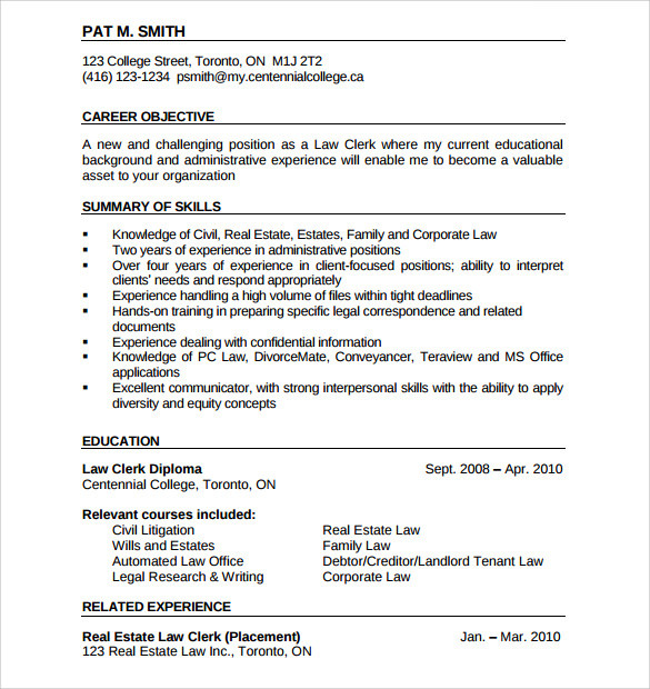 real estate resume