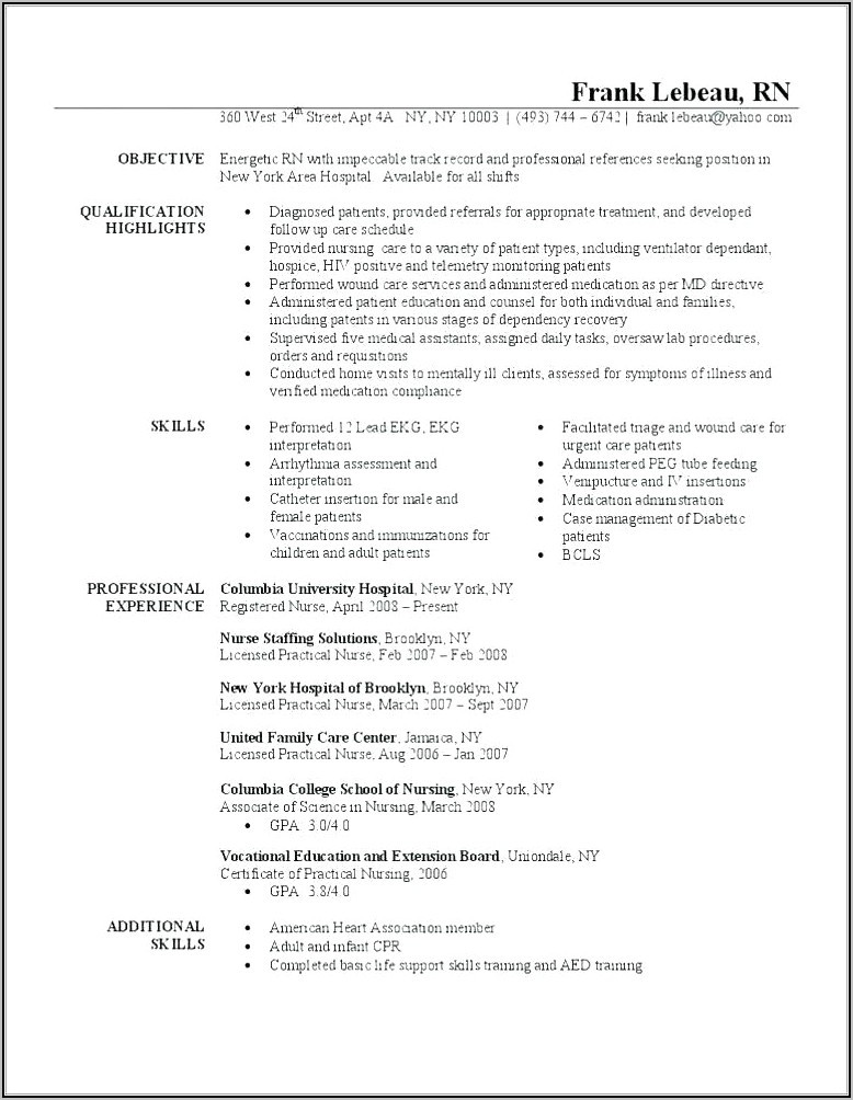 registered nurse resume template australia