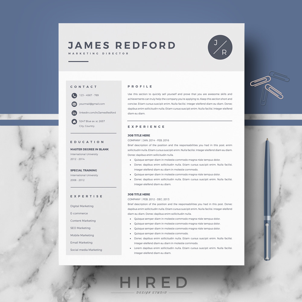 Professional resume template for Mac Pages and Word