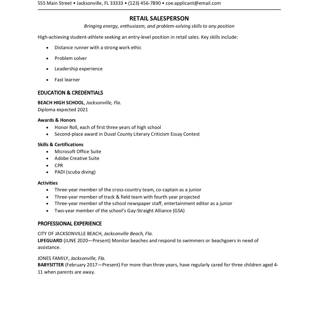 resume for teenager first job essentialml
