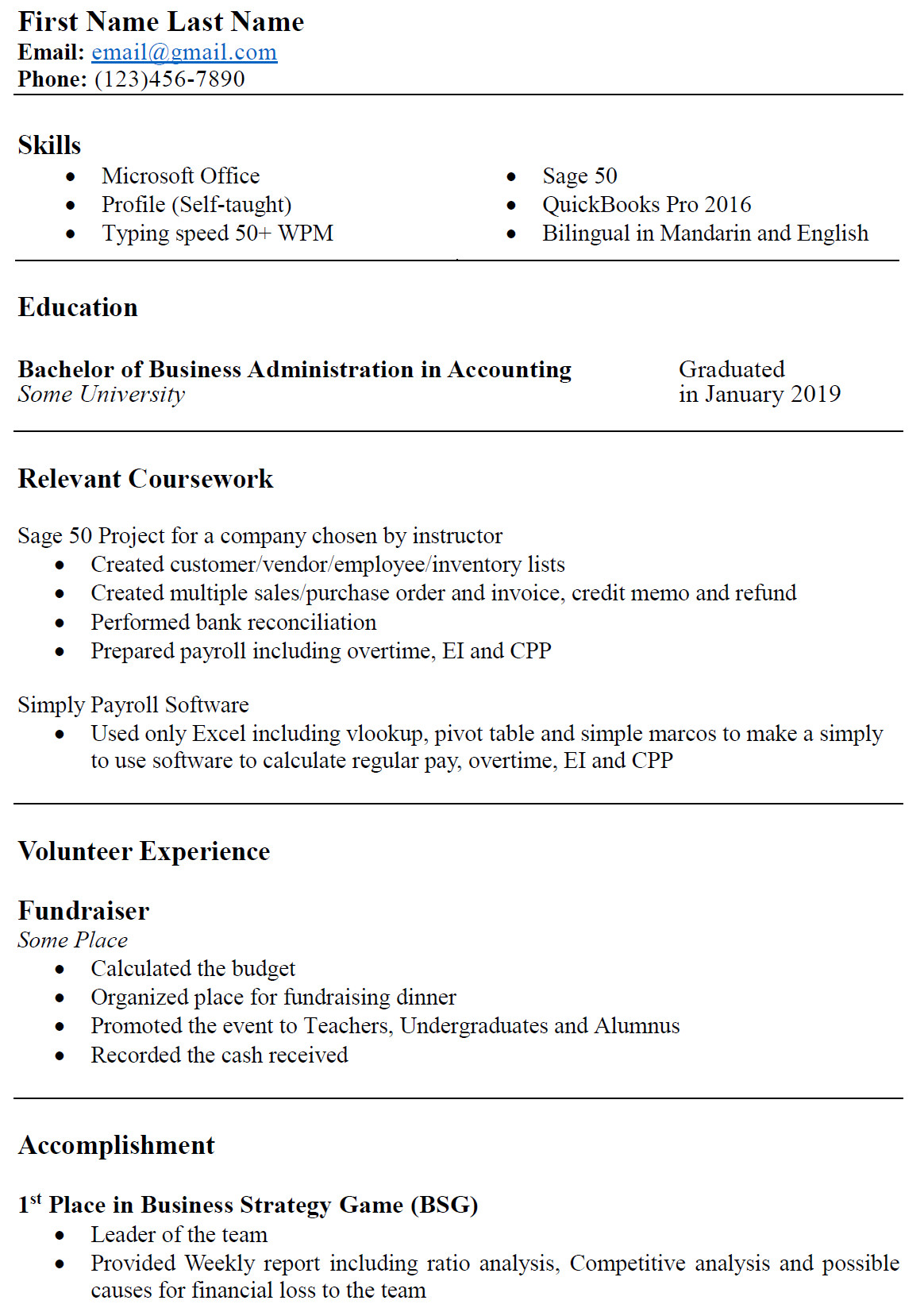 cant interview for entry level accounting