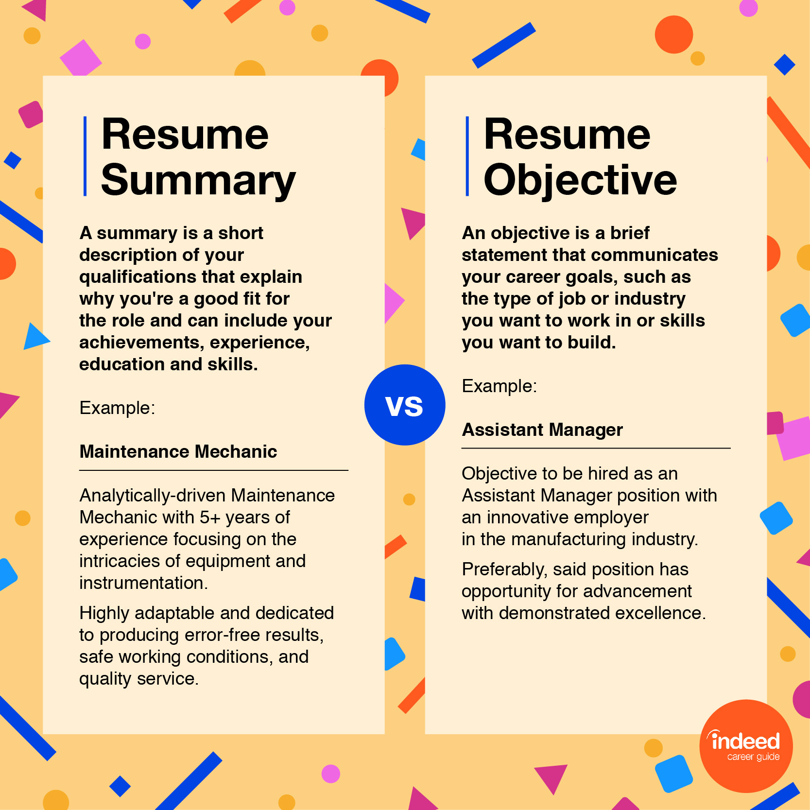 resume objective examples