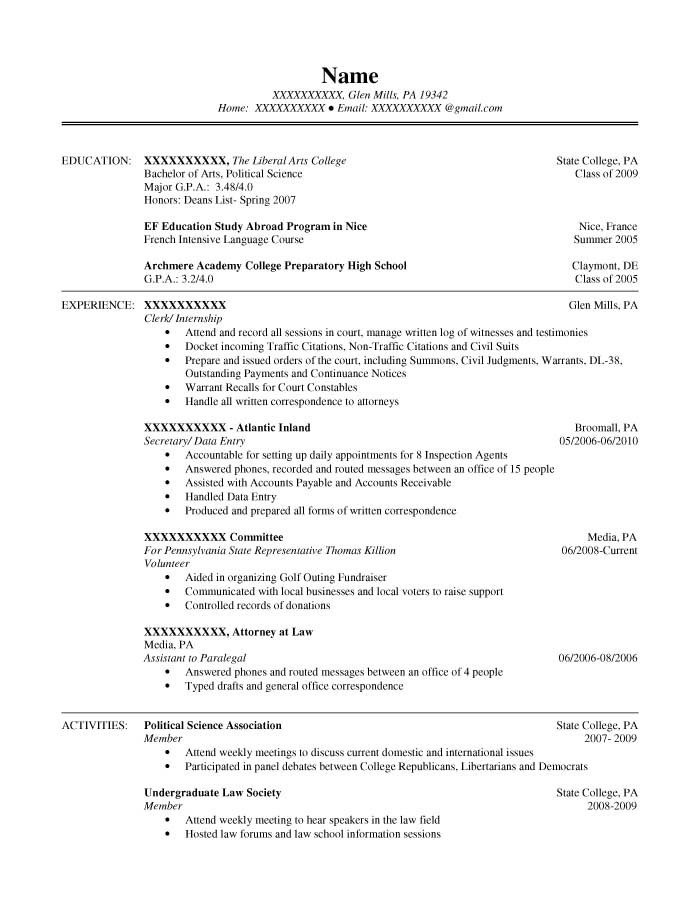 student resume samples