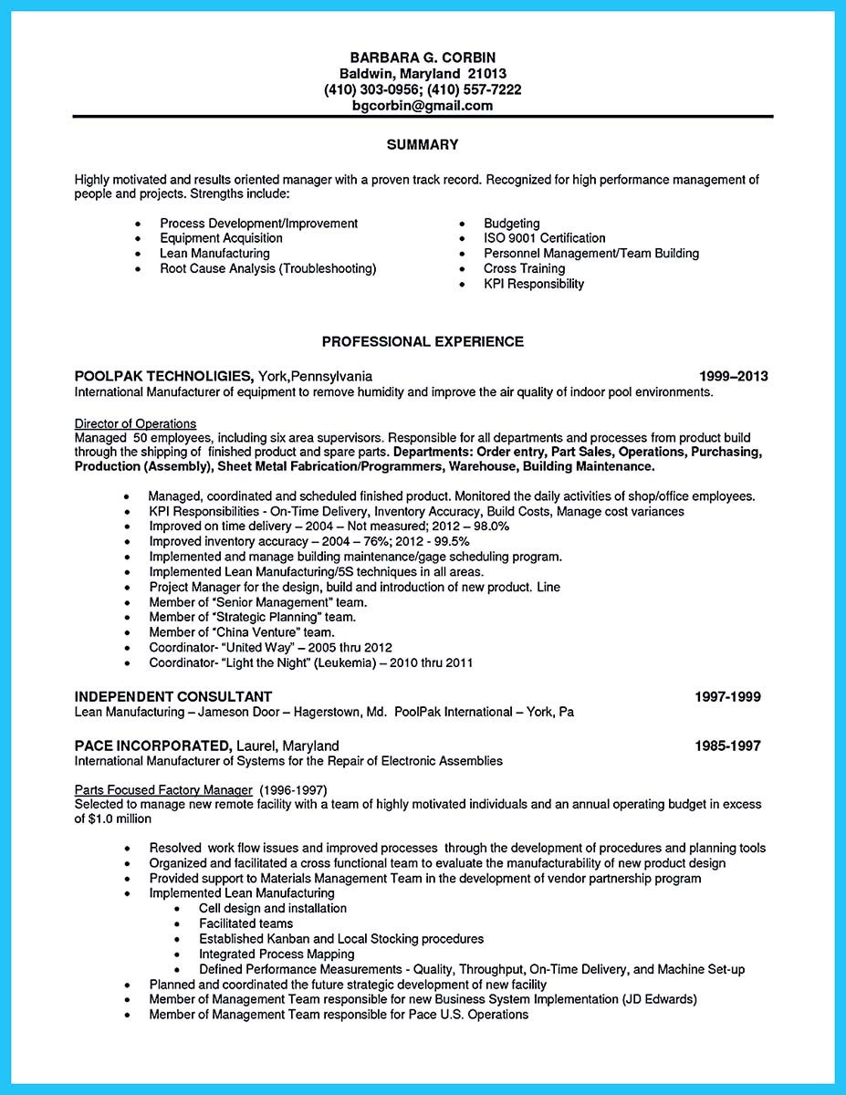 professional assembly line worker resume to make you stand out