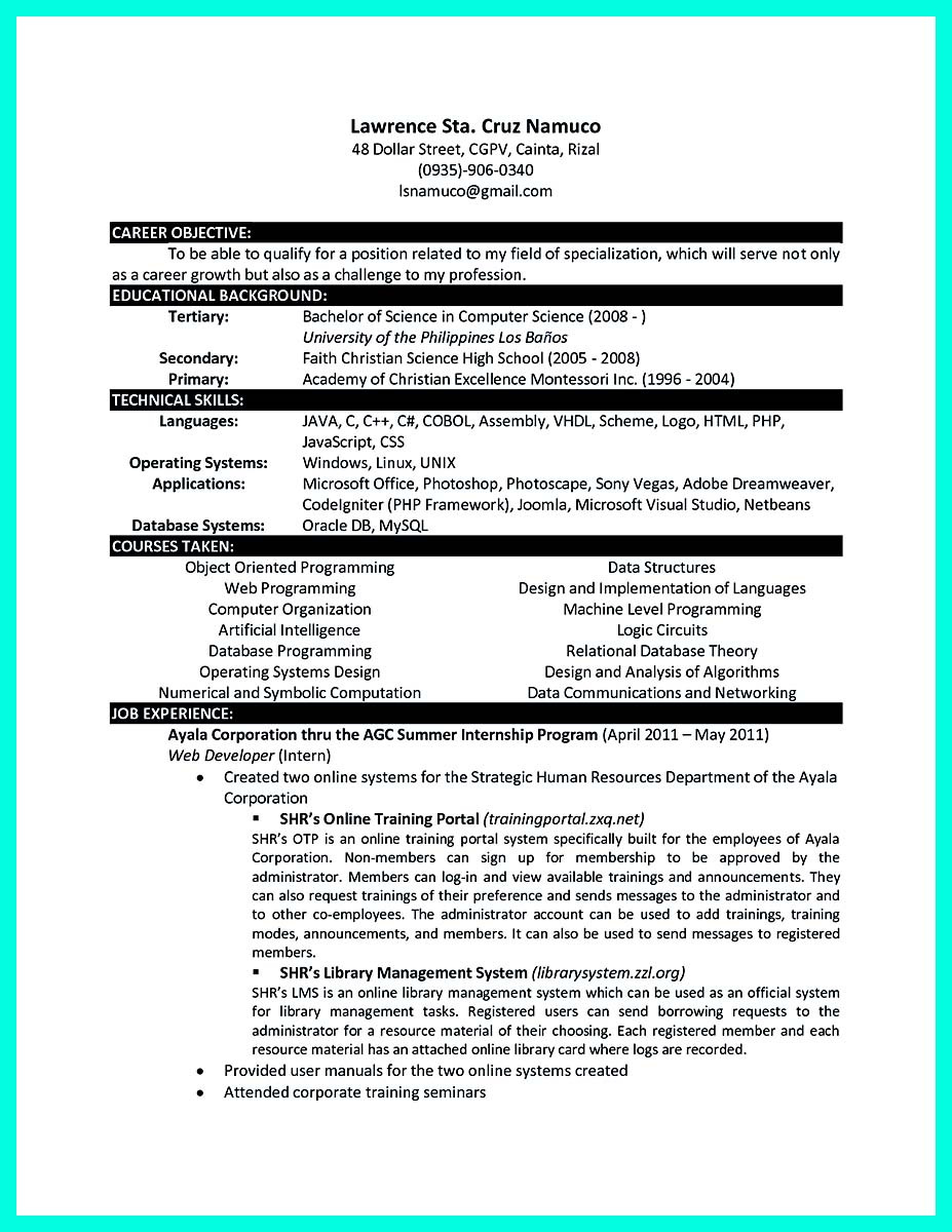 best puter science resume sample collection