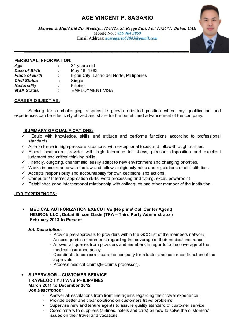 resume sample for call center job with no experience