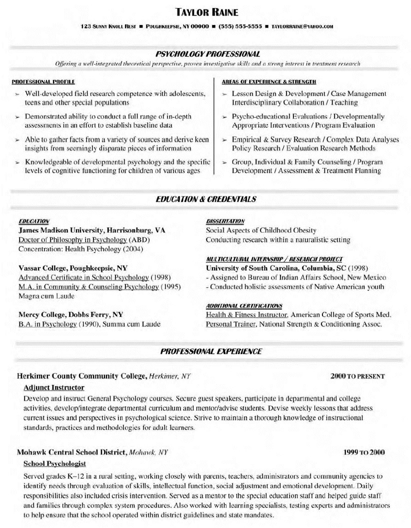 sample cv for lecturer position in university doc