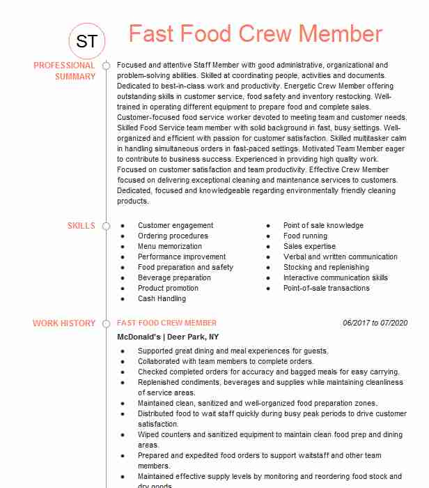 fast food crew trainer manager 1917a38c6ab948b4a4bc28a378b5531a