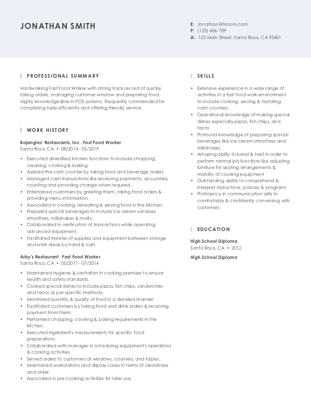 professional resume examples