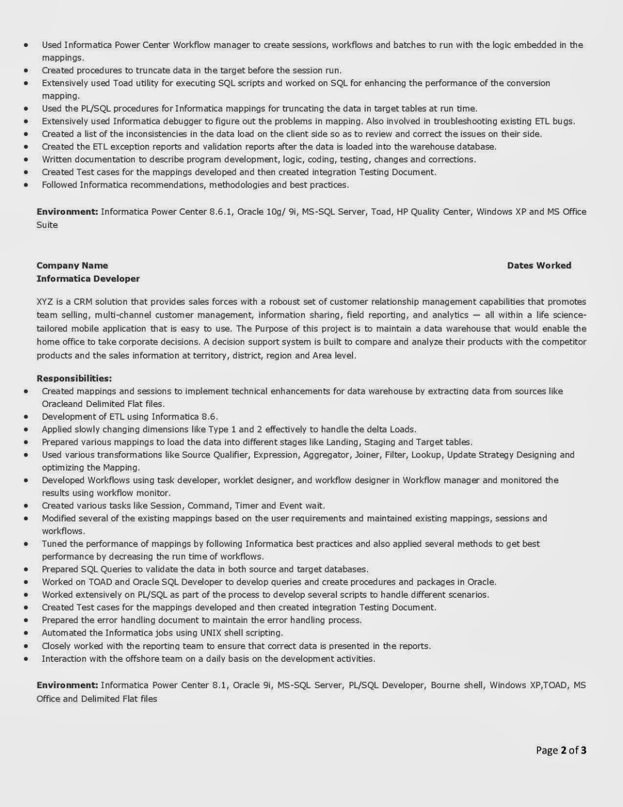 h1b resume sample