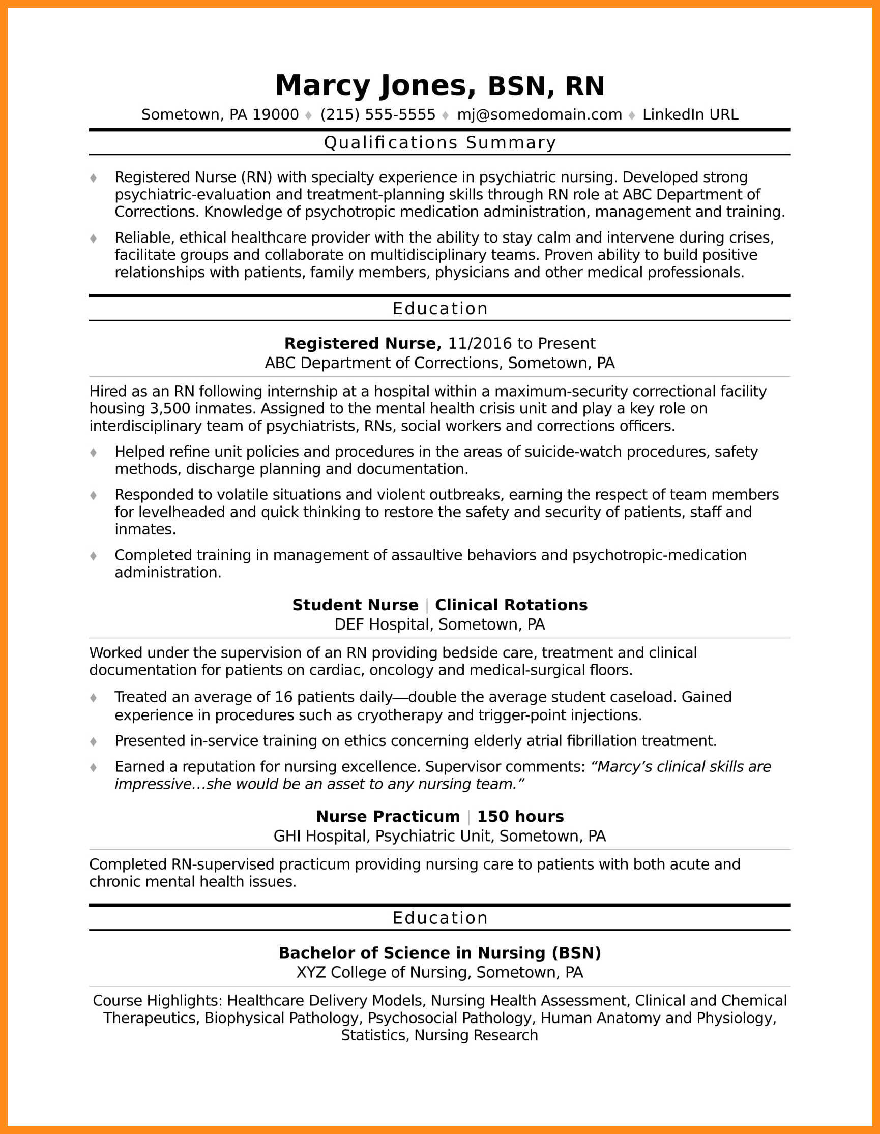 11 12 nursing resume without experience