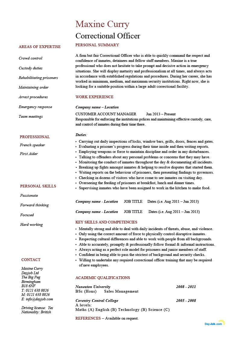 cover letter examples for prison officerml