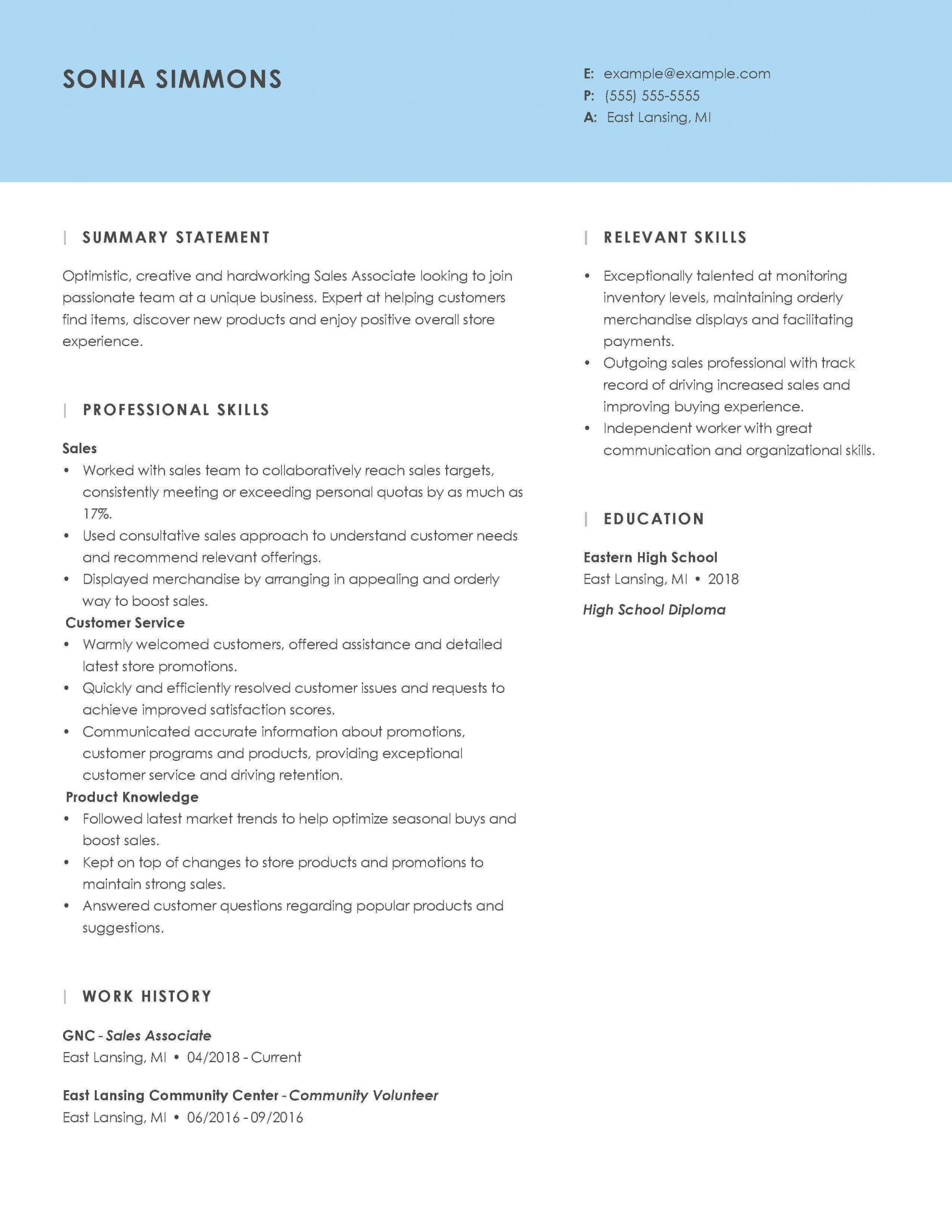 sample resume job designation listml