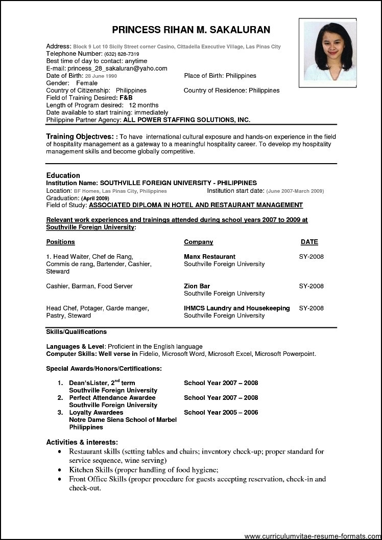 sample resume format for experienced it professionals doc
