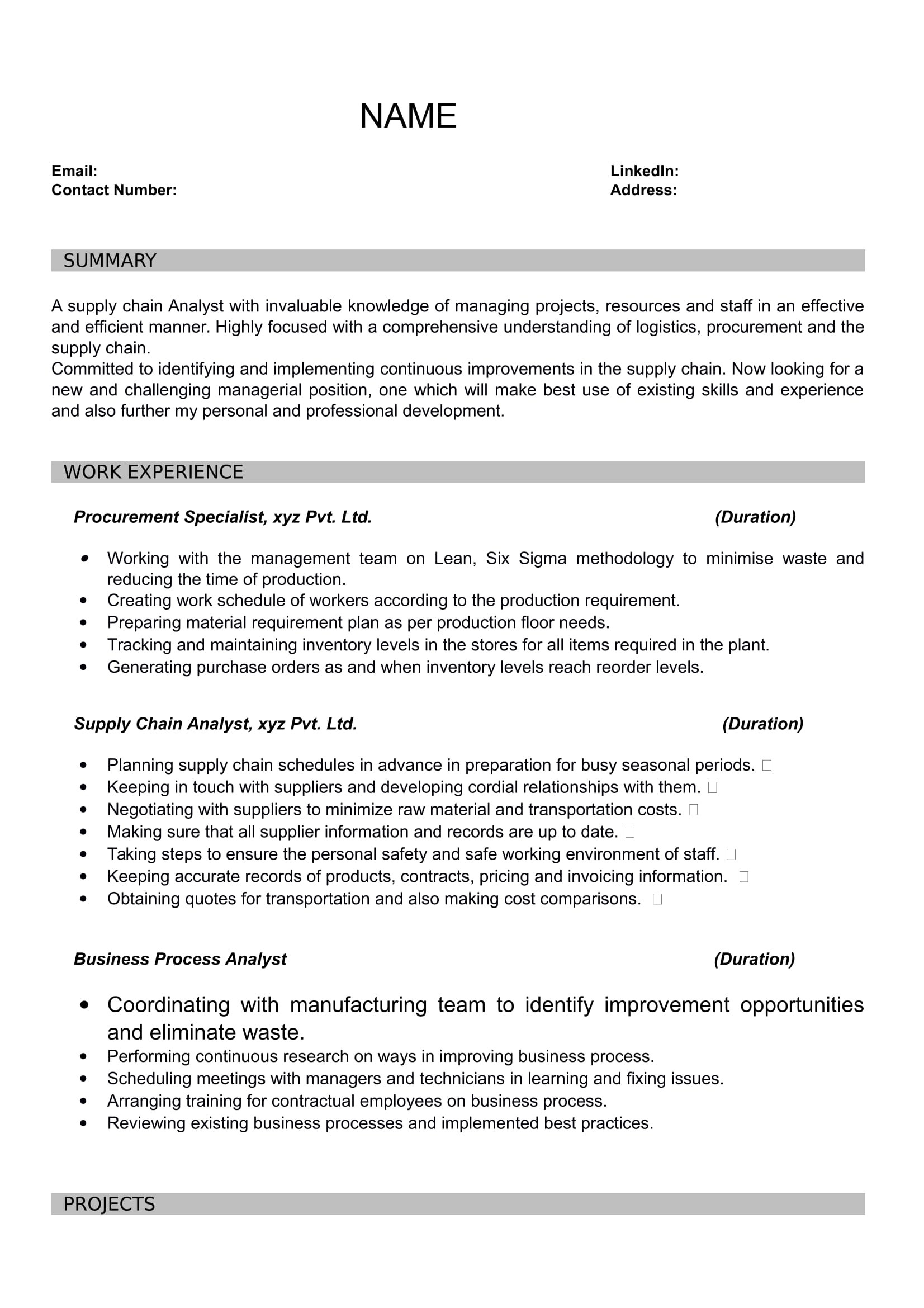 Sample Resume format for Mba Freshers Resume Templates for Mba Freshers Download Free