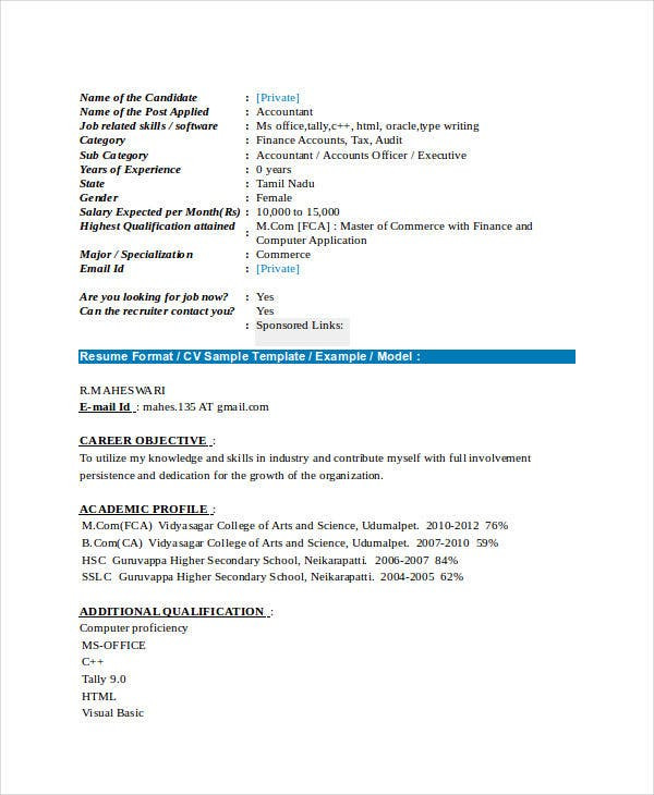 collection of m resume template
