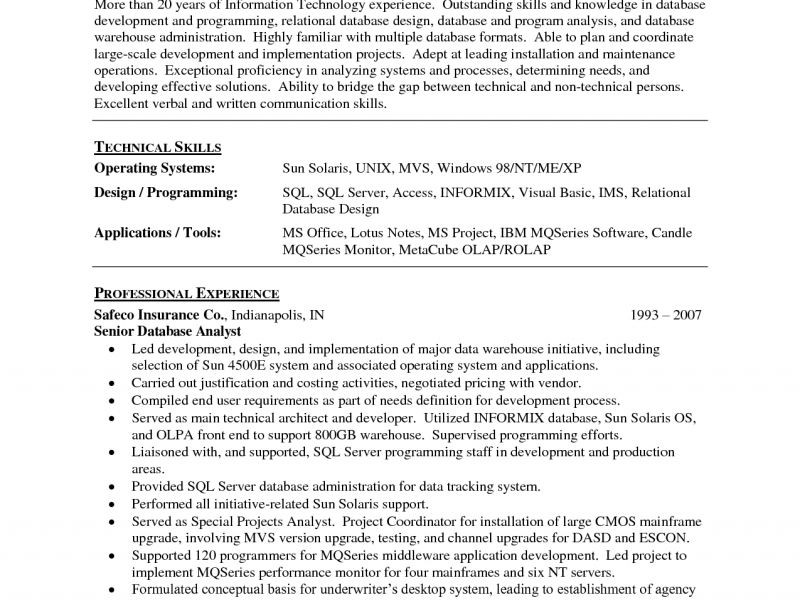 sql server dba resume