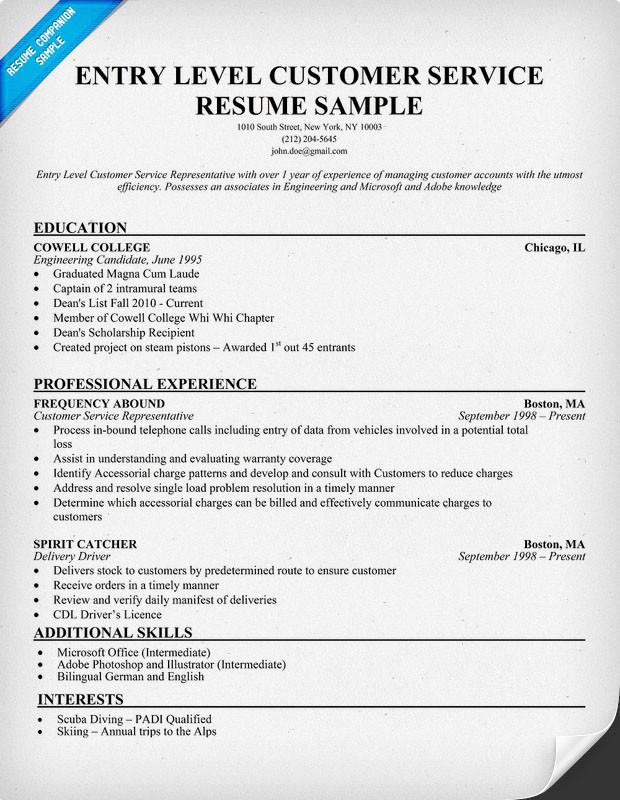 customer service representative resume summary of qualifications