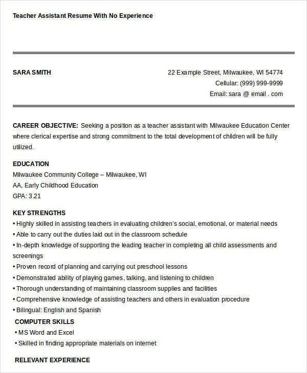 professional teacher resume