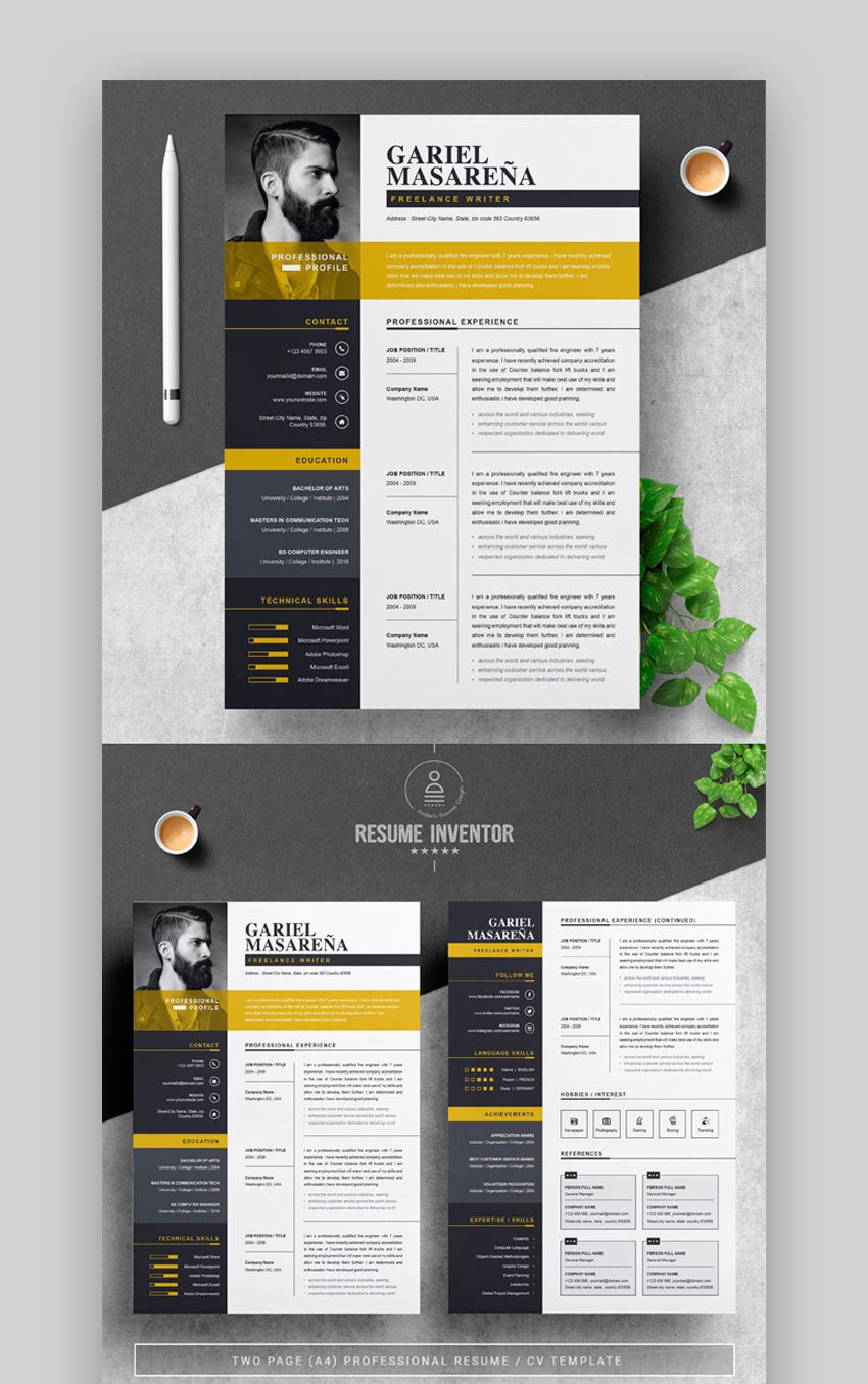awesome illustrator resume template designs cms
