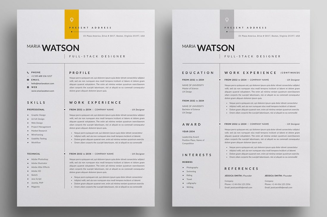 after effects cv template free download