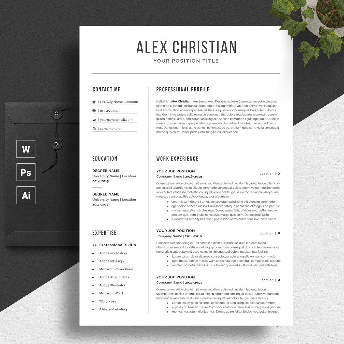 Adobe after Effects Resume Template Free Download 