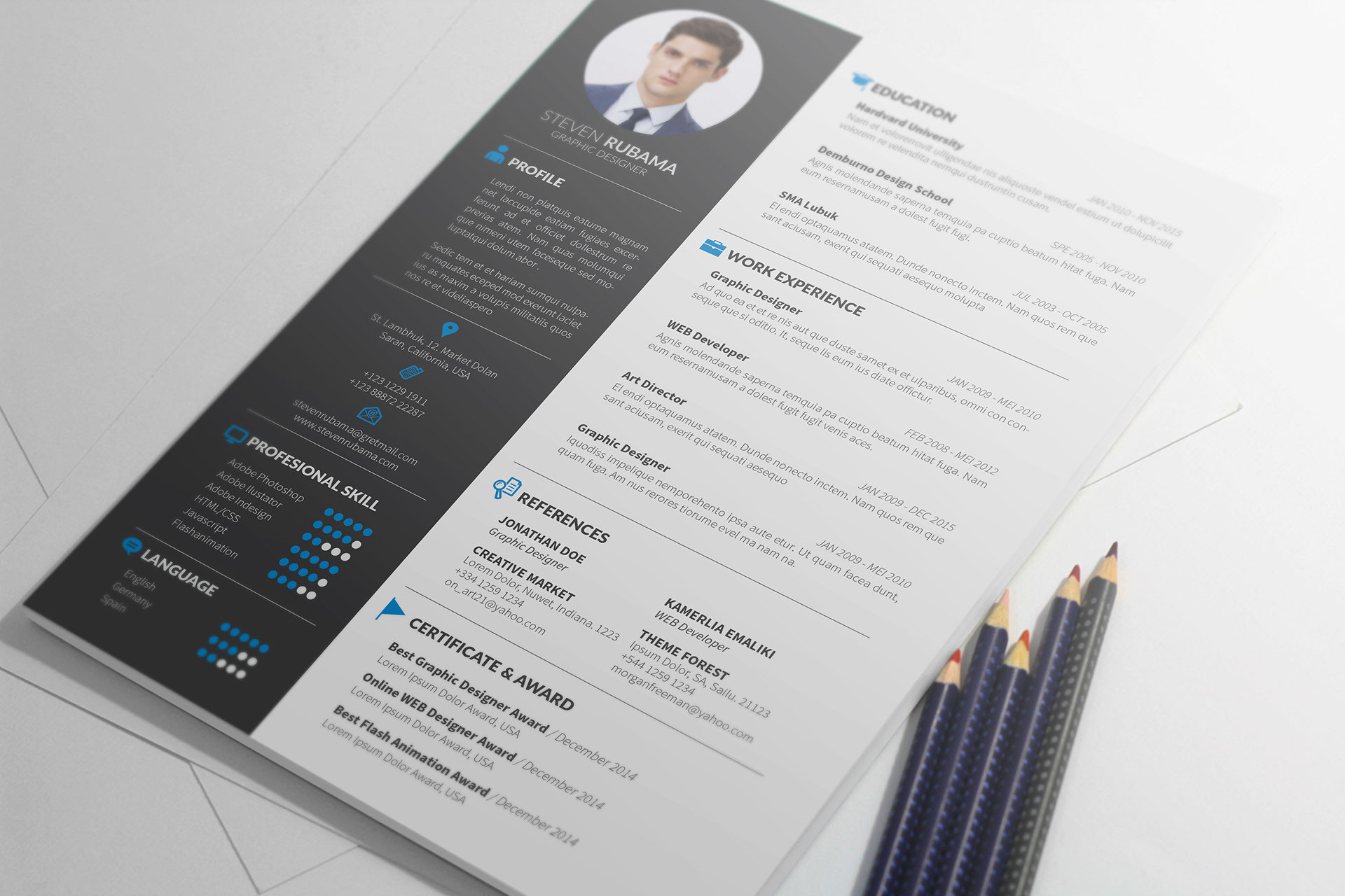 free creative resume templates for adobe indesign