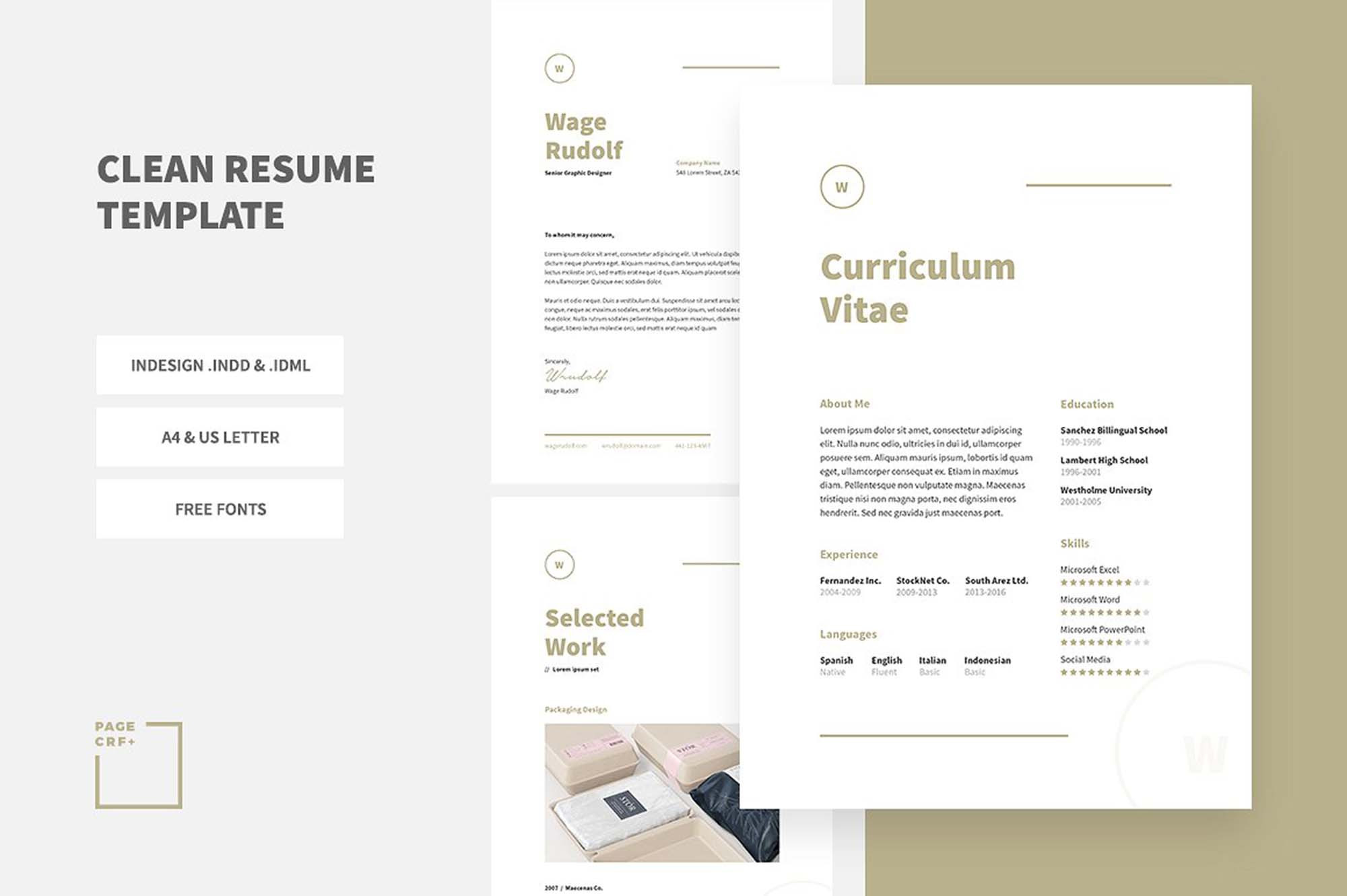 free creative resume templates for adobe indesign