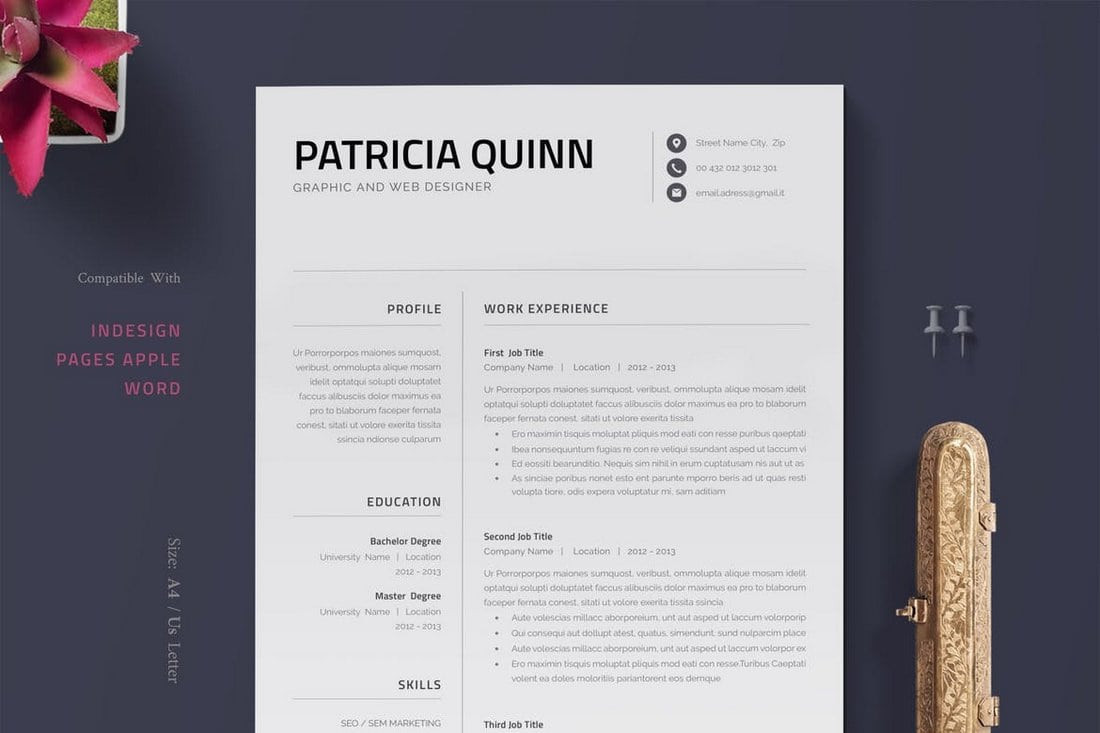 best pages resume cv templates