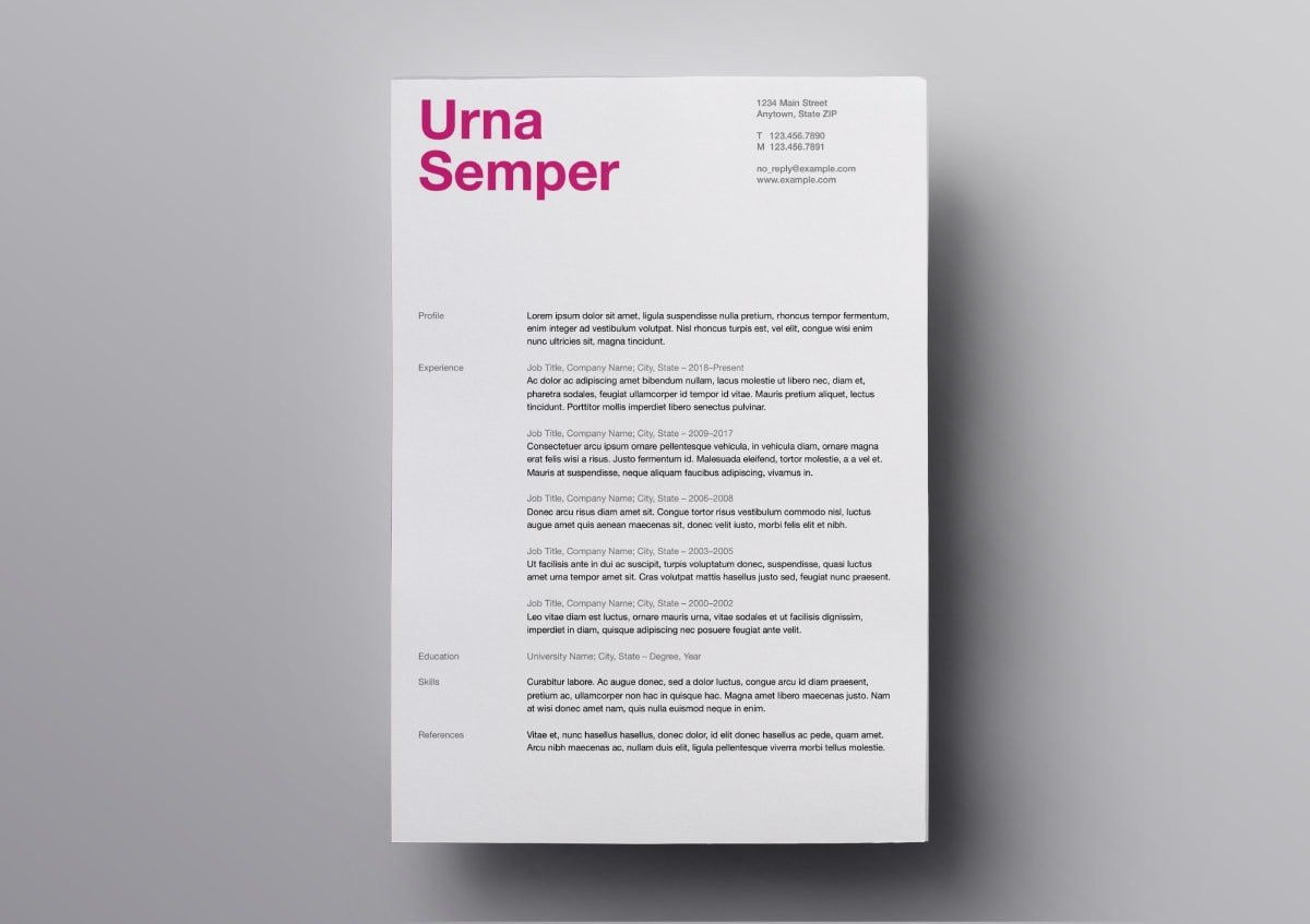 pages resume templates