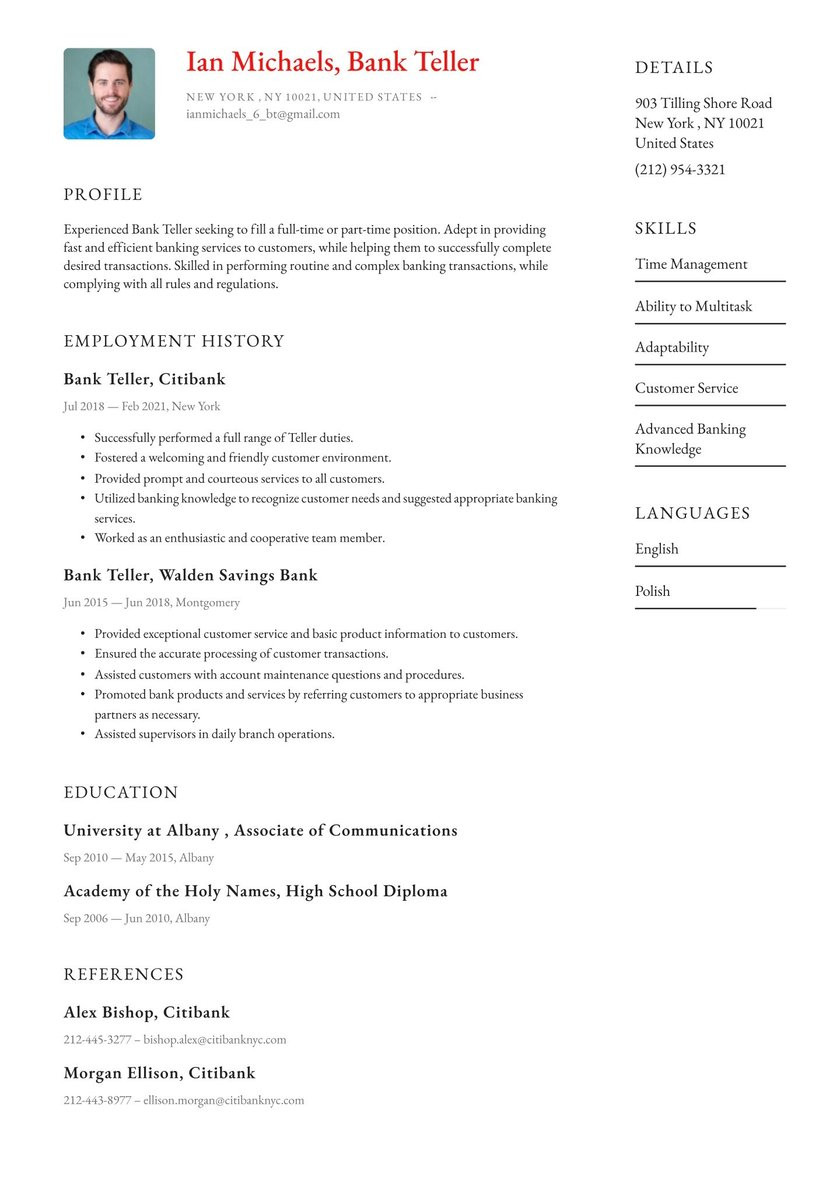 Bank Teller Resume Templates No Experience Bank Teller Resume Examples & Writing Tips 2021 (free Guide)